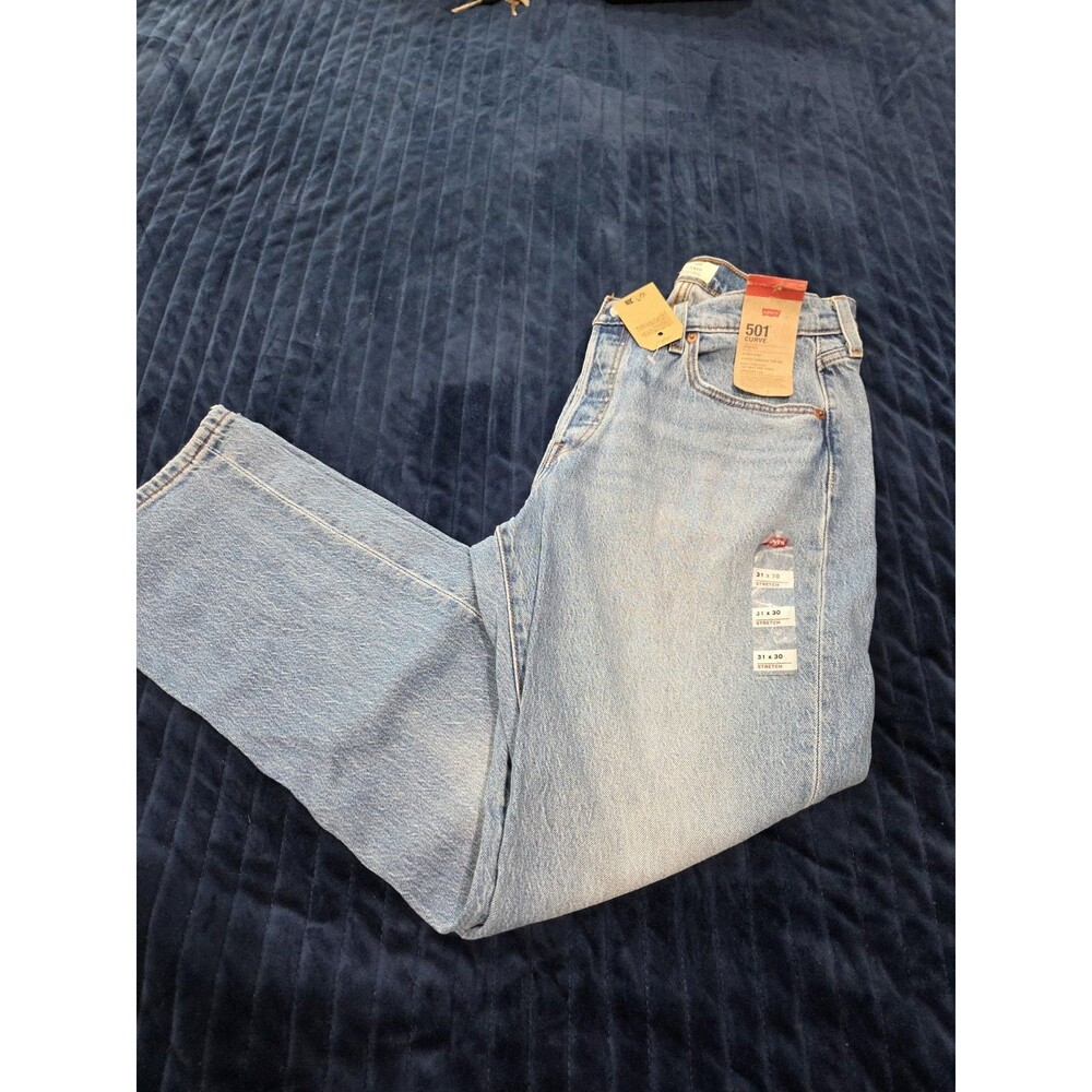 Levi's 501 Curve Jeans Womens High Rise Straight Leg Denim 31x30 Button Fly B28